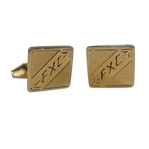 Vintage‎ Simmons Gold Tone Cufflinks Old Money Signed Engraved FXC